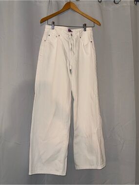 Edikted White Wide Leg Jeans